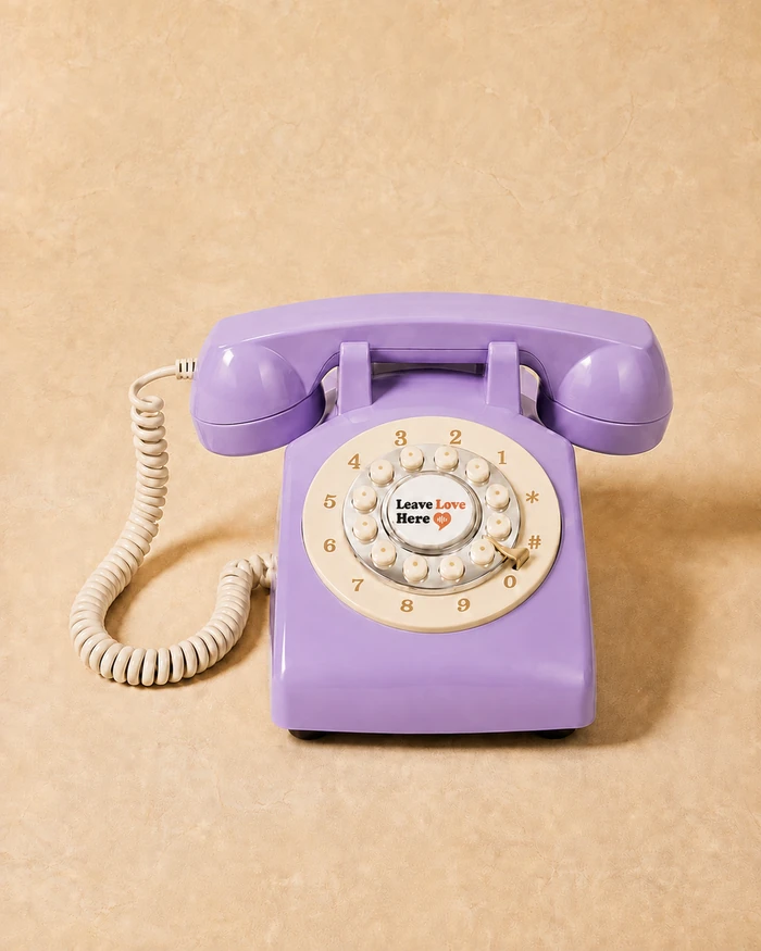 The Bloom lilac audio guestbook phone