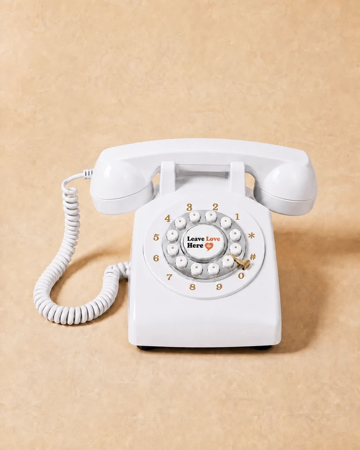 The Pearl white audio guestbook phone
