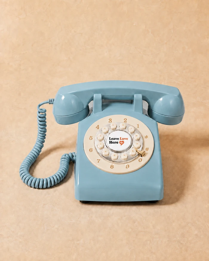 The Sky light blue audio guestbook phone